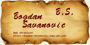 Bogdan Savanović vizit kartica
